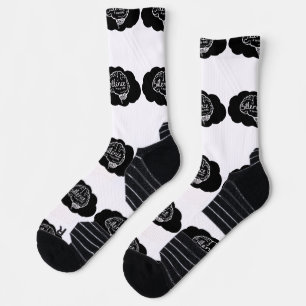 Overthinking Brain Cartoon Mental Health Art Socks