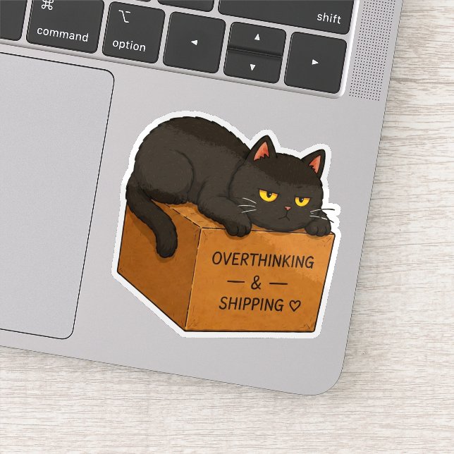 Overthinking Cat Meme Sticker (Detail)
