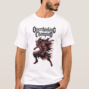 Overthinking Champion Graphic Edgy Demonic T-Shirt