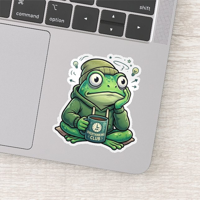 Overthinking Frog Sticker (Detail)