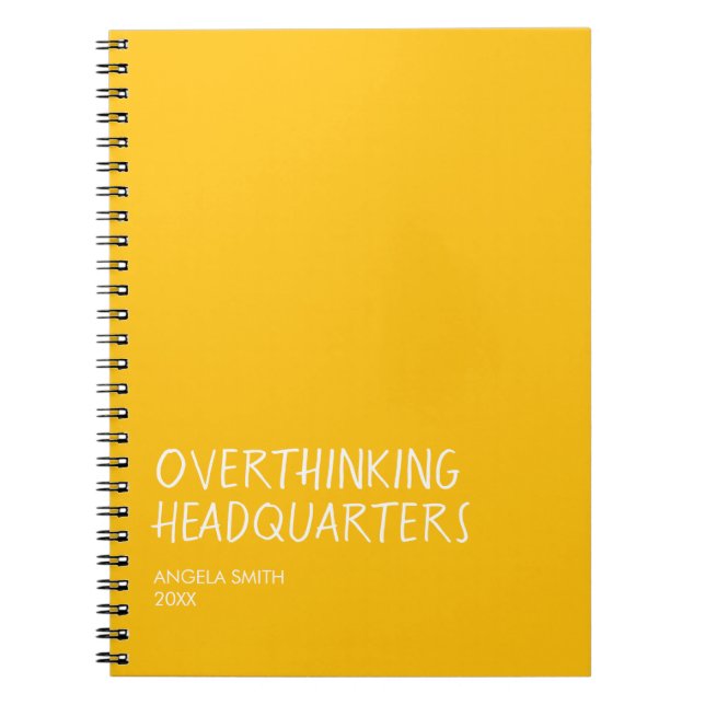 Overthinking Headquarters – Funny Overthinker Note Notebook (Front)