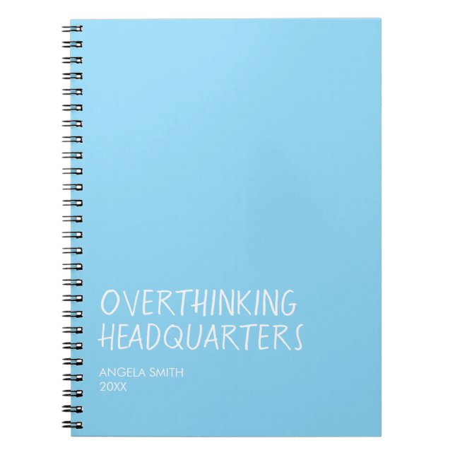 Overthinking Headquarters – Funny Overthinker Note Notebook (Front)