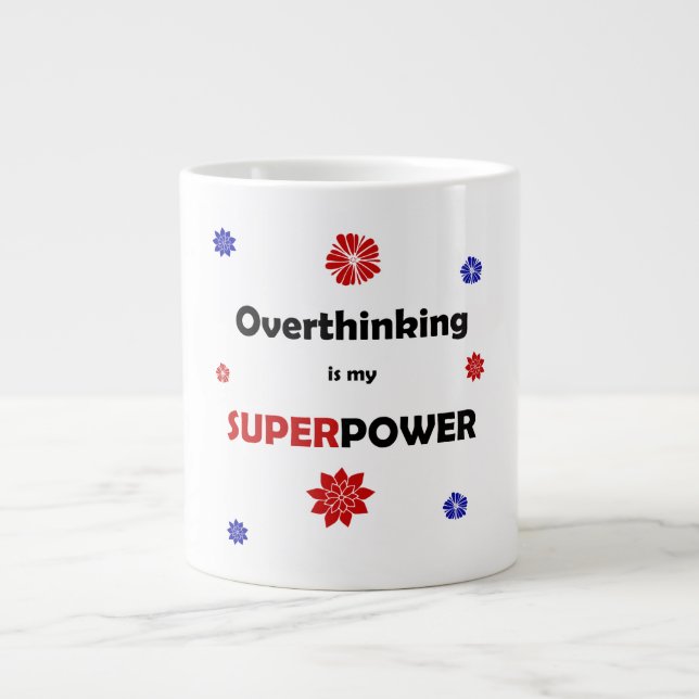 Overthinking Large Coffee Mug (Front)