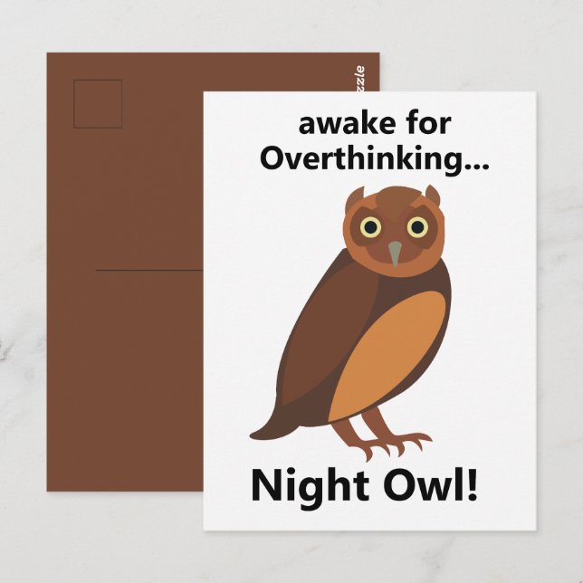 Overthinking Night Owl Funny Postcard (Front/Back)