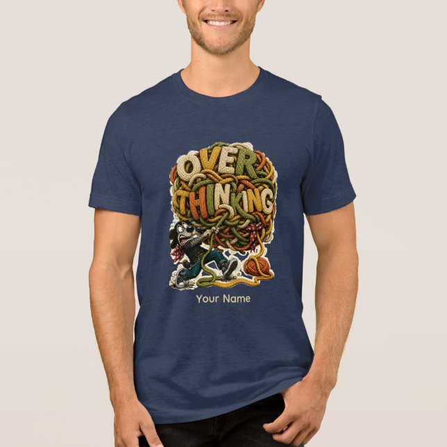 Overthinking One More Thing Personalized Funny Tri-Blend Shirt (Front)