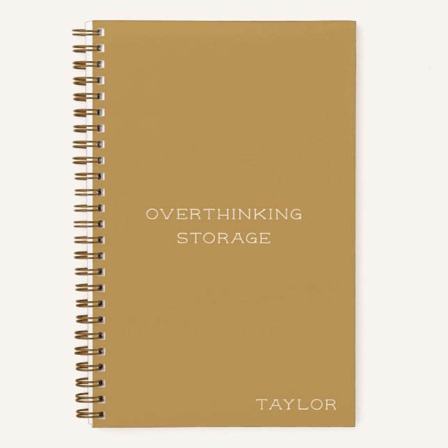 Overthinking Storage Funny Quote Name Mustard Notebook (Front)