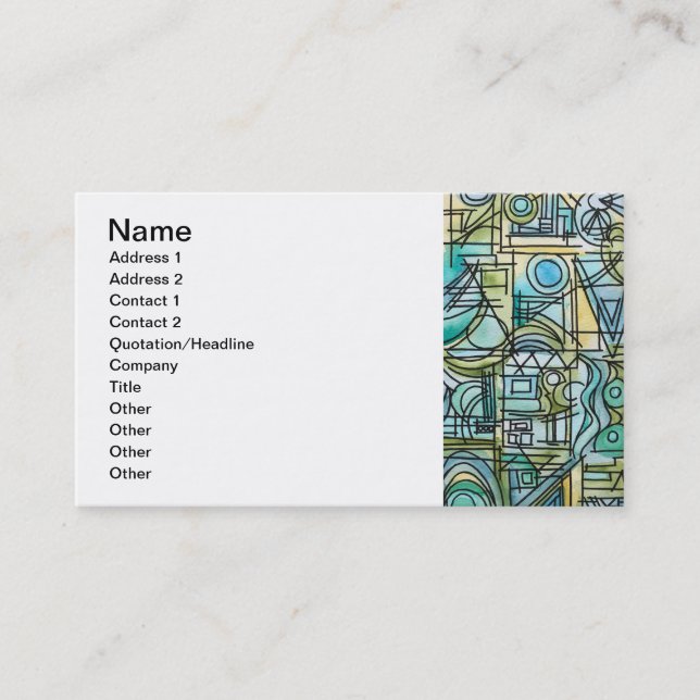 Overture-Modern Bauhaus Geometric Art Business Card (Front)