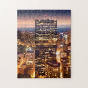 Overview of Boston at night Jigsaw Puzzle