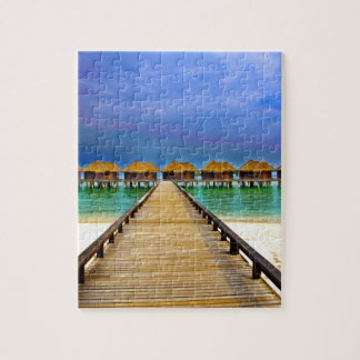 Overwater bungalows at Sheraton Maldives Jigsaw Puzzle