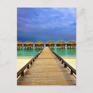 Overwater bungalows at Sheraton Maldives Postcard