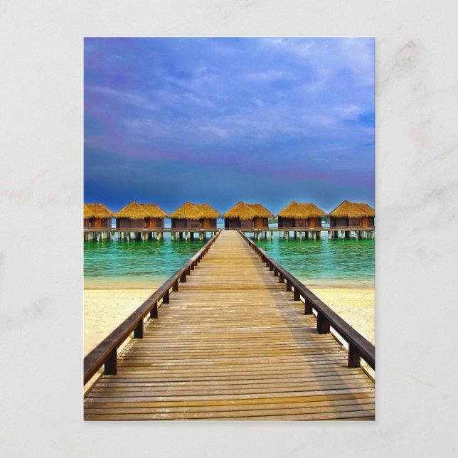 Overwater bungalows at Sheraton Maldives Postcard (Front)
