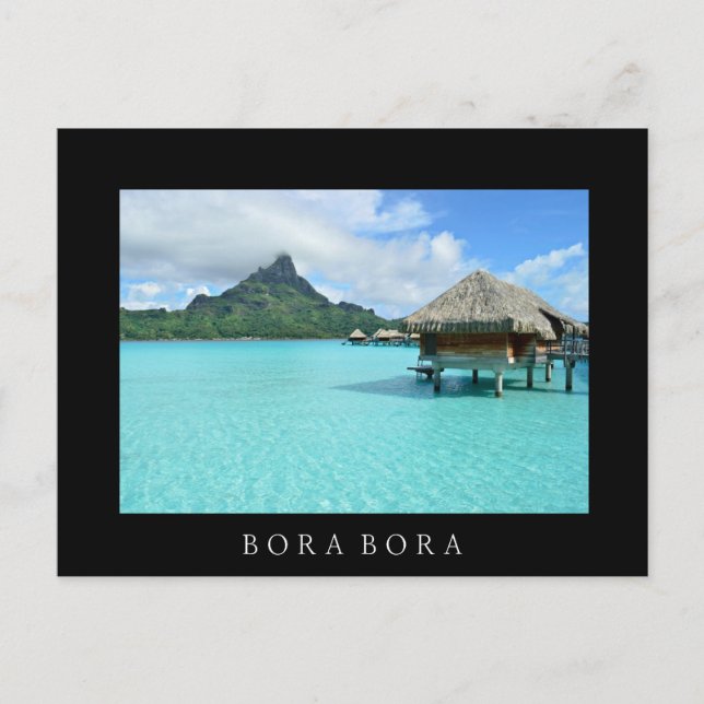 Overwater resort on Bora Bora black border card (Front)