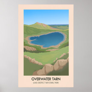 Overwater Tarn Lake District Travel Poster