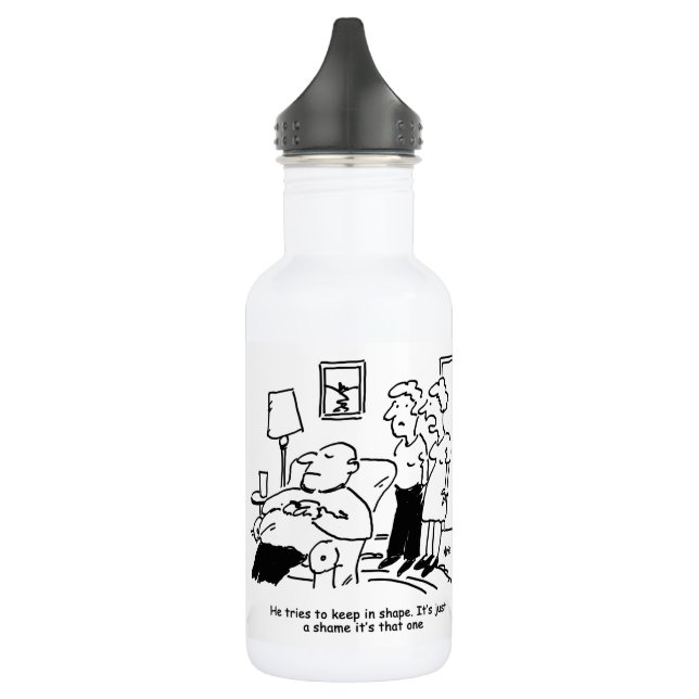 Overweight Unfit Obese Man Tries to Keep Fit Funny 532 Ml Water Bottle (Left)