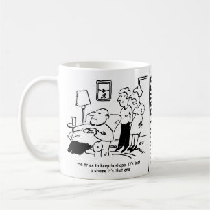 Overweight Unfit Obese Man Tries to Keep Fit Funny Coffee Mug
