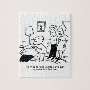 Overweight Unfit Obese Man Tries to Keep in Shape Jigsaw Puzzle