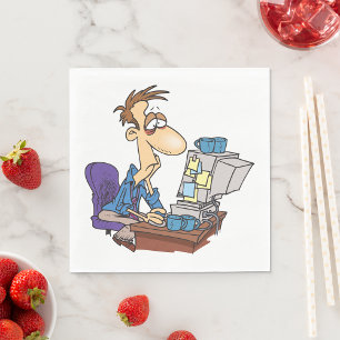 Overworked Office Worker Funny Tired Employee Napkin