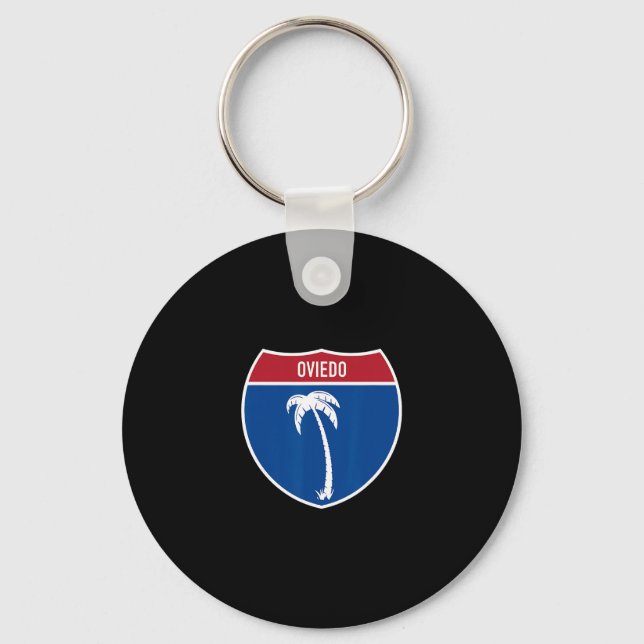 Oviedo Florida Fl Interstate Highway Vacation Souv Keychain (Front)