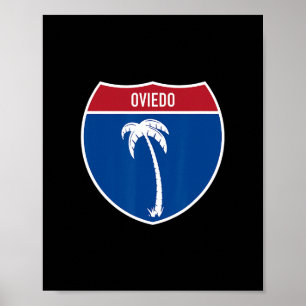 Oviedo Florida Fl Interstate Highway Vacation Souv Poster