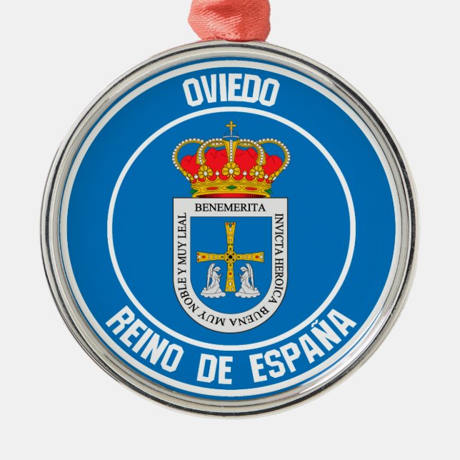 Oviedo Round Emblem Metal Ornament (Front)