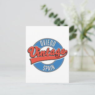 Oviedo spain vintage style logo postcard