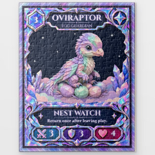 Oviraptor Dinosaur, Rainbow Foil Art Jigsaw Puzzle