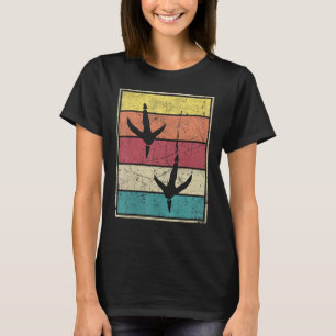 Oviraptor Footprints. Retro Vintage With Classic S T-Shirt