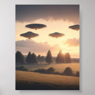 OVNI Espace Alien Affiches numériques et art mural