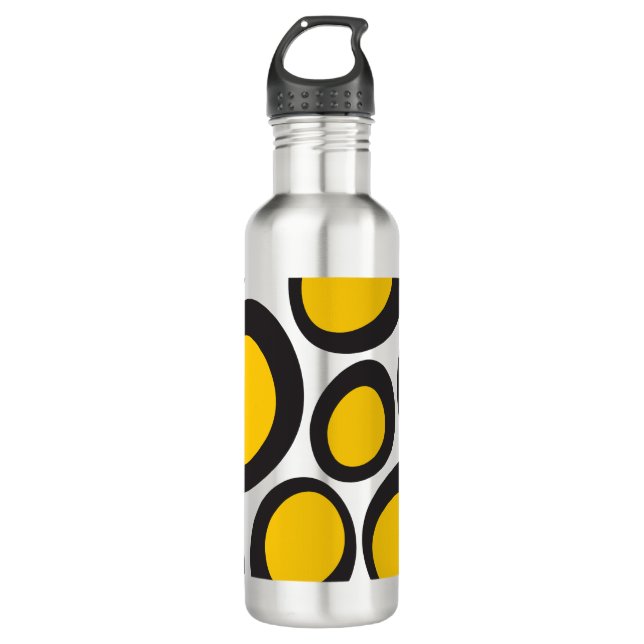Ovvio Black & Yellow Stainless Steel Water Bottle (Front)