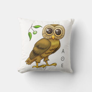 Ow of Athena Throw Pillow