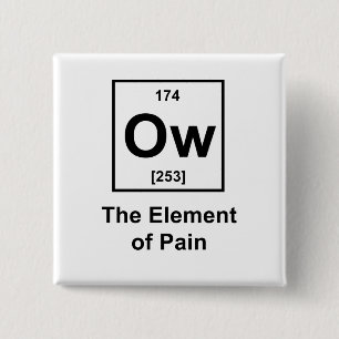 Ow, The Element of Pain 2 Inch Square Button