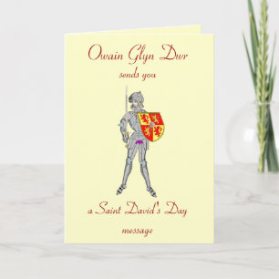 Owain Glyn Dwr, St David's Day Card
