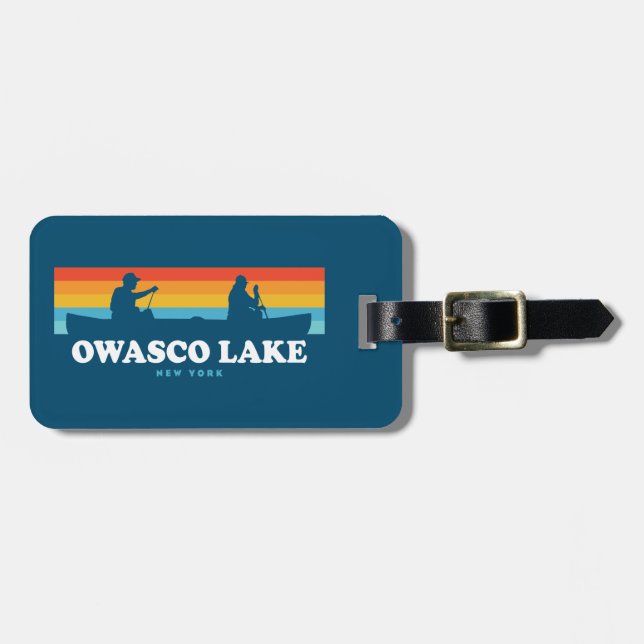 Owasco Lake New York Canoe Luggage Tag (Front Horizontal)