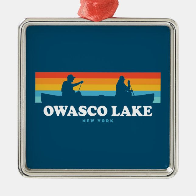 Owasco Lake New York Canoe Metal Ornament (Front)