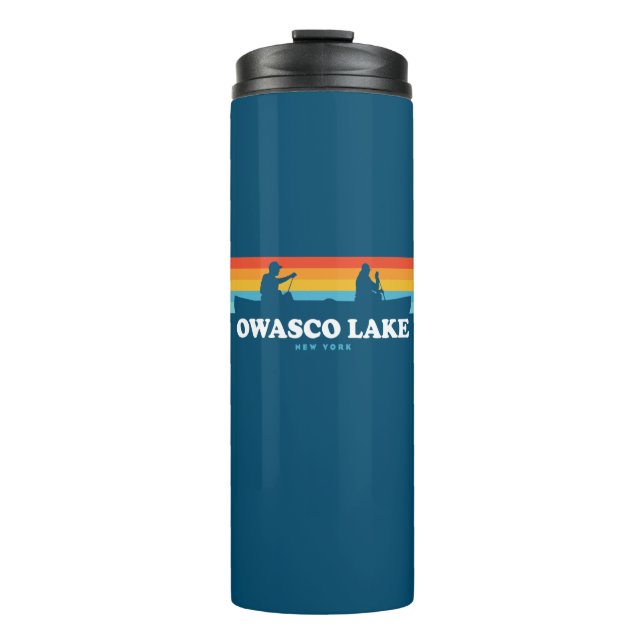 Owasco Lake New York Canoe Thermal Tumbler (Front)
