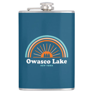 Owasco Lake New York Rainbow Hip Flask