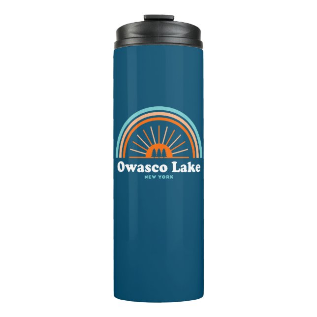 Owasco Lake New York Rainbow Thermal Tumbler (Front)