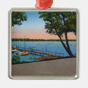 Owasco Yacht Club View of Owasco Lake Metal Ornament