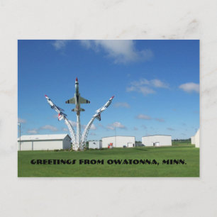 OWATONNA MINNESOTA MN PLANE AIRPLANE ART Carte pos