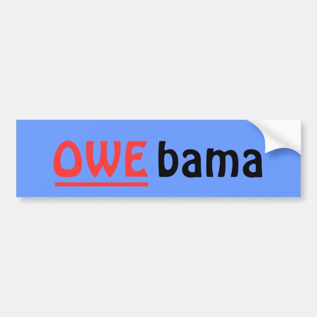 OWE-bama Sticker, Blue Bumper Sticker (Front)