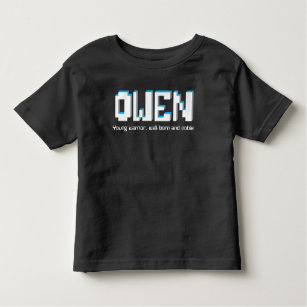 Owen boys name and meaning pixels text toddler t-shirt