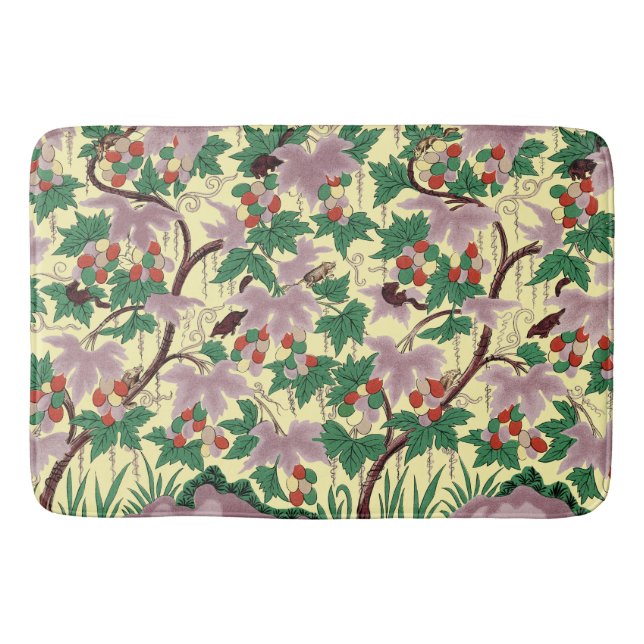Owen Jones Chinoiserie Botanical Mouse Pattern Bath Mat (Front)