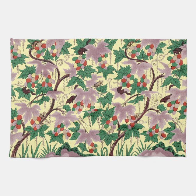 Owen Jones Chinoiserie Botanical Mouse Pattern Kitchen Towel (Horizontal)