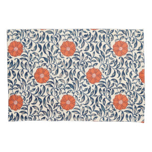 Owen Jones Red Orange Black Floral Vintage Boho Pillowcase