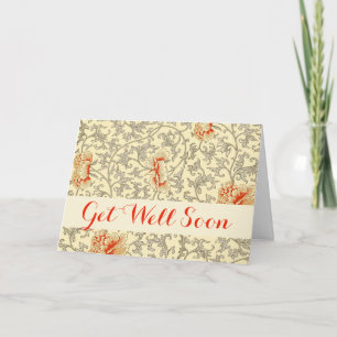 Owen Jones Vintage Pattern: Coral Floral Grey Card