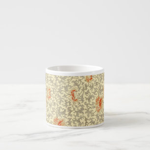 Owen Jones Vintage Pattern: Coral Floral Grey Espresso Cup