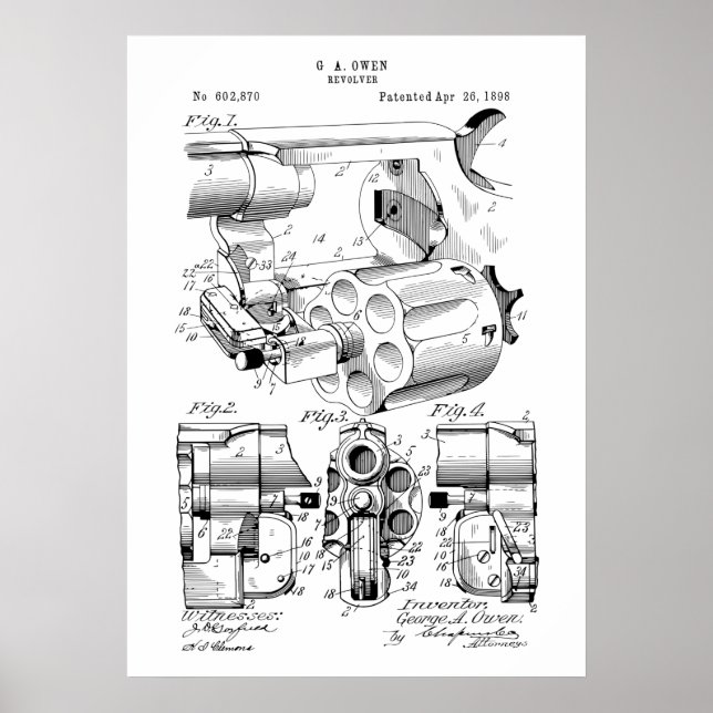 Owen Revolver Patent Poster (Front)