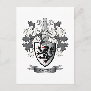 Owens Family Crest Coat of Arms Postcard