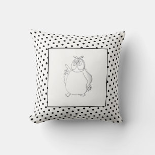 Owl Сartoon Birth Baby Boy for Kids Polka Throw Pillow
