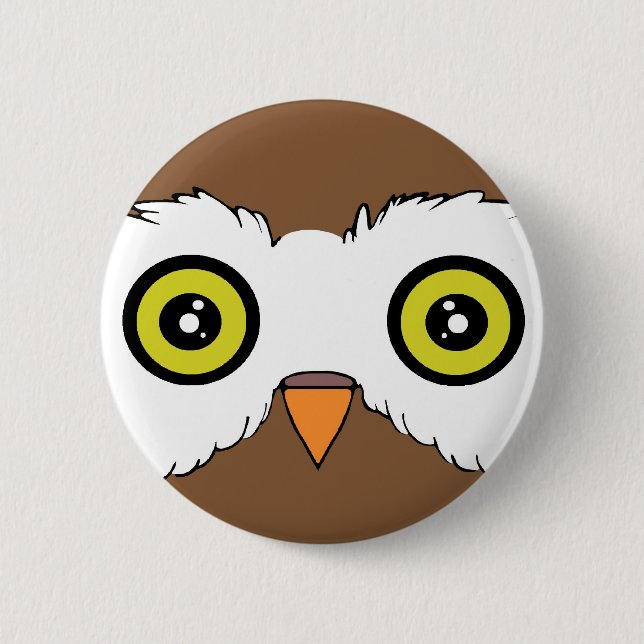 Owl 1 2 inch round button (Front)